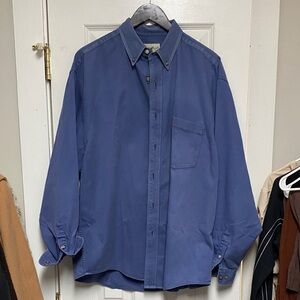 Eddie Bauer Men's Casual Blue Button-Down Shirt